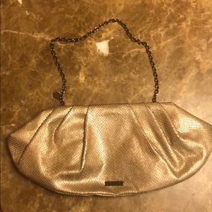 BCBGMaxazria golden clutch w chain link strap